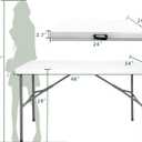 Folding Table 4ft Heavy Duty Folding Tables Indoor Outdoor Plastic Dining Table Portable Folding Square Card Table w/Handle for Picnic, Party, Camping (4 FT)