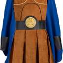 MelangCos Mens Hercules Costume Roman Soldier Cosplay Uniform Halloween Outfit (Brown, S)