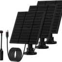Solar Panels for Ring Camera Outdoor (New Generation) 5W 5V Solar Panel Charger with USB-C&Plug for Spotlight Cam Plus&Stick Up Cam Pro.Waterproof IP65 360Adjustable 2M Cable (Black, 3)