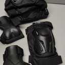 Tanden Skating Protective Gear Knee and Elbow Pads Wrist Guards for Roller Skating Skateboarding, Skate Pads Adult Knee Pads (Adult (14+ years), Black)
