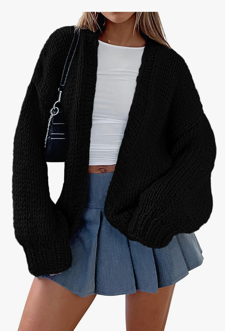 PRETTYGARDEN Cardigan Sweaters for Women Trendy Fall Fashion 2025 Long Sleeve Chunky Knit Cardigans Winter Clothing Outfits, Size XL