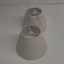 Small Lamp Shades Set of 2, Beige with Silver Thread Lamp Shade, 5.5" Top x 10" Bottom x 6.6" High, Glitter Linen Lamp Shades for Table Lamps Bedside Lamps, Spider, Bulb Clip Adapters Included
