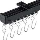 MLOQI Curtain Tracks Ceiling Mount with Soundproof Strips, Black Ceiling Track for Curtains 15 Feet