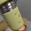 Pandaloo Smoothie Cups for Kids - Stainless Steel Toddler Tumbler with Straw, Sippy Cup for Smoothies - BPA-Free, Toddler Snack Cups, 10 oz (Pack of 4, Creamy Mushroom/Sage/Lime/Peach)