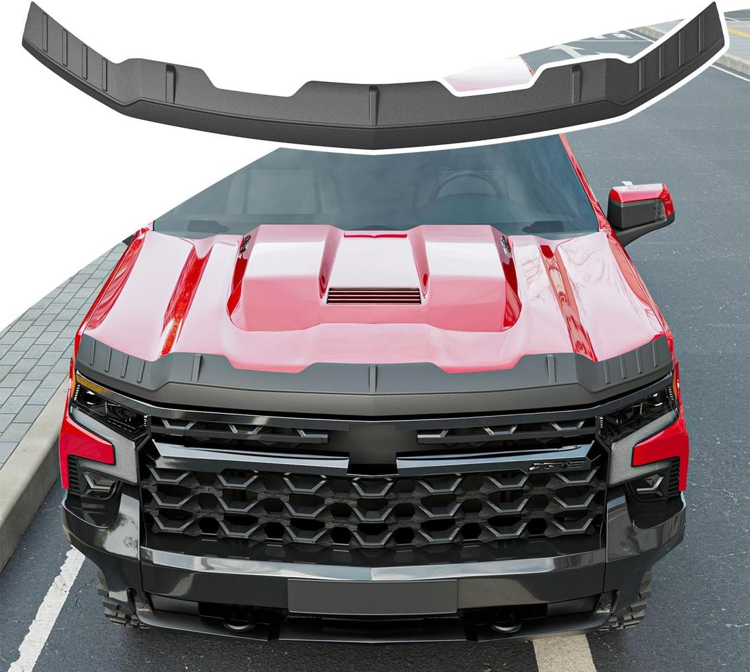 Hood Protector Compatible with 2019-2024 Chevy Silverado 1500 Hood Shield TPE Front Shield Deflector Replacement for 2019 2020 2021 2022 2023 2024 Chevy Silverado Accessories