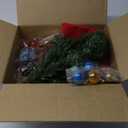 Small 2 FT Christmas Tree Decorations - Mini Christmas Table Top Tree Artificial, Xmas Desk 24 Inch Tree with Ribbon Lights, Ornament for Home Decor Indoor Office Holiday Tabletop Party (Green)