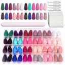 Press On Nails - LADYING 576 Pcs Coffin Ballet Shape Fake Nails, Full Cover Acrylic False Nail,24 Color With 6g Nail Glue