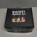 Electric Whiskey Smoker Kit, Cocktail Smoker Kit with 6 Wood Chips & 2 Glasses & 4 Whiskey Stones, RGB LED Light Whiskey Gifts Birthday Gift for Man, Husband, Father, Whiskey Lovers, Black