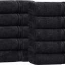 Superior Egyptian Cotton 10-Piece Face Towel Set , Small Towels For Facial, Spa, Quick Dry, Absorbent Towels, Bathroom Accessories, Guest Bath, Home Essentials, Washcloth, Airbnb, Black