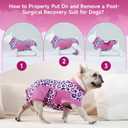 Recovery Suit for Female & Male Dogs After Surgery, Breathable Dog Onesie Cone Alternative, Anti-Licking Surgical Suit for Spay Neuter Wounds (L-(Back:18"-19"), Fuchsia Leopard)