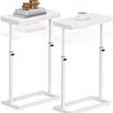 TUTOTAK End Table, Side Table, Tall Couch Table, Sofa Table, Living Room, Bedroom, White TB01BW0832