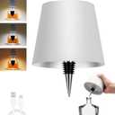 Wireless Bottle Lamp,Metal WineBottle Light with 3 Color Light Dimming, Waterproof Bottle Touch Lamp Head for Room, Bar, Restaurants, Party, Decor & Gifts (White)