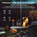 Solar Garden Lights, Flickering Stump Solar Flame Lantern Light Waterproof, Outdoor Stump On Fire Torch Light, Solar Powered Landscape Decoration Lighting for Patio Pathway Deck Yard (Natural)