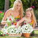 Yastouay Artificial Flowers for Outdoors, 14 Bundles Fake Outdoor Flowers, UV Resistant Artificial Plants & Flowers for Decoration, White Realistic Morning Glory for Outdoor Porch Garden Decoration