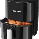 RAMJOY Air Fryer 3.8 Quarts for 1-2 people, 8-in-1 Functions, Air Fry, Roast, Bake, Broil, Preheat, Shake, Digital Small Air Fryer, Nonstick Dishwasher-Safe Basket, Compact Air Fryers, Black