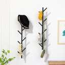 Modern Heavy Duty Coat Hanger Set of 2 - Wall Mount Hat Rack for Cowboy Hats, Baseball Caps & Jackets - Black Metal Coat Stand