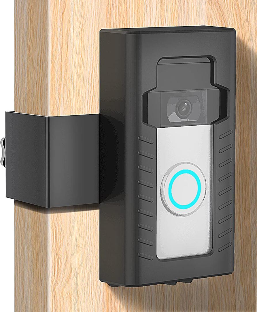 Anti-Theft Doorbell Door Mount,No-Drill Mounting Bracket for Video Doorbell 1/2/3/3 Plus/4/(2020 Release) Not Block Doorbell Motion Sensor for Home Apartment Office Room Rentals, Easy to Install
