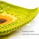 5 x INEBIZ Crochet Steering Wheel Cover Boho Sunflower Granny Squares Pattern Green Car Decor Cute Accessories for Women