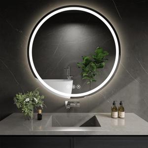 LED Bathroom Mirror 30 Inch Round Bathroom Mirror with Lights, Circle Wall Mirror with 3 Colors Brightness, Anti-Fog for Bathroom Vanity, Entryway Living Room
