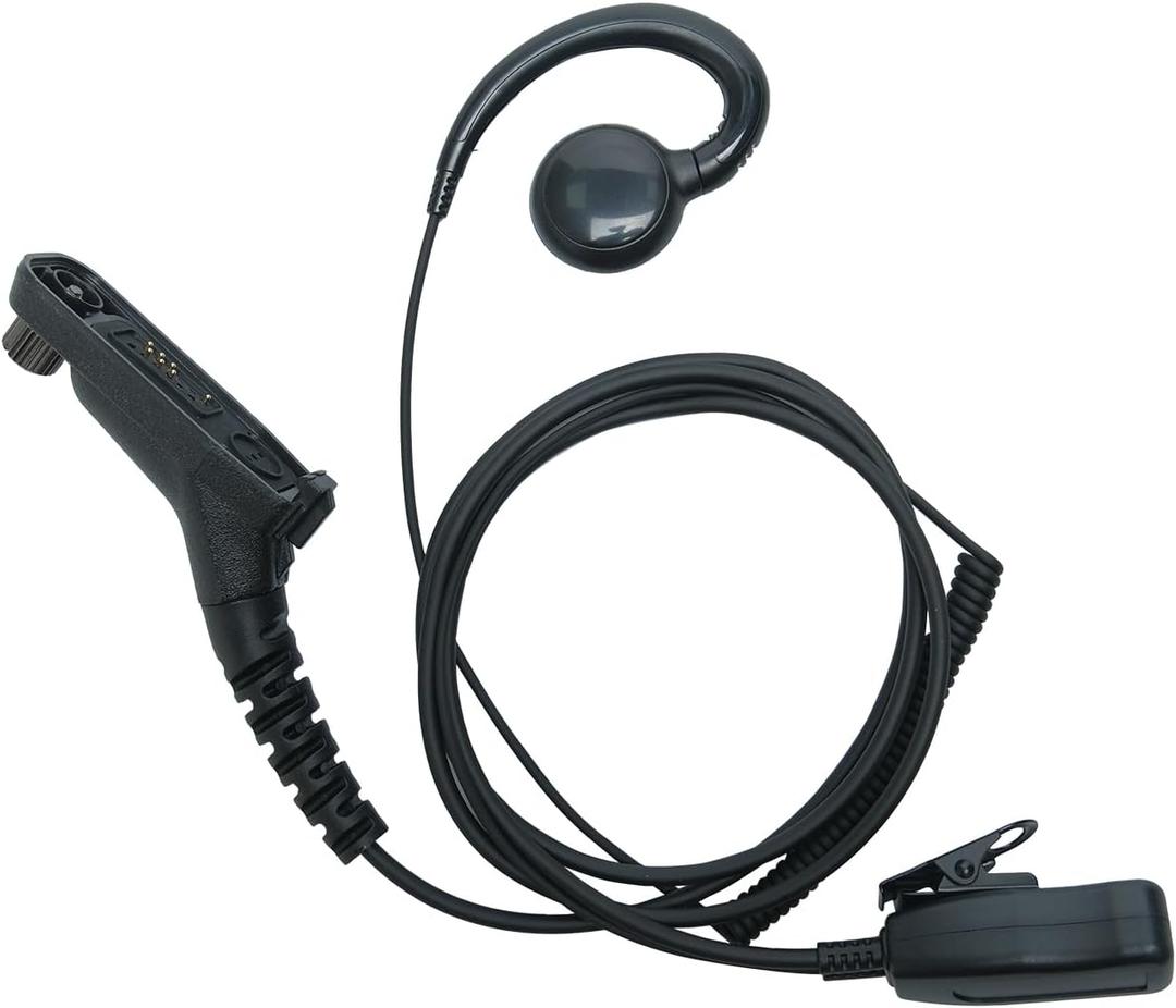 C Shape Earpiece Headset with MIC PTT Compatible with Motorola APX4000 APX7000 XPR6350 XPR6550 XPR7550 XPR7580 XPR7380 APX6000 Walkie Talkie 2 Way Radio