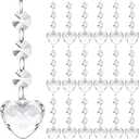 Nuenen 100 Pcs Hanging Crystals for Centerpieces Acrylic Chandelier Garland Beads Strands Prism Decorations Clear Teardrop Chandelier Crystals Pendant Wedding Home Garden Outdoor Ornaments(Heart)
