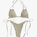 ZAFUL Triangle Bikini for Women 2 Piece Halter Bikini Sets Sexy High Cut Bathing Suit Side Tie Swimsuits Small