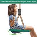 SELEWARE Plastic Swing Seat, Non Slip Tree Swing Replacement with Adjustable Rope and 2 Carabiners, Heavy Duty Playground Swing Set Accessories for Adult Kid Indoor Outdoor Backyard, Green, 2 Pack