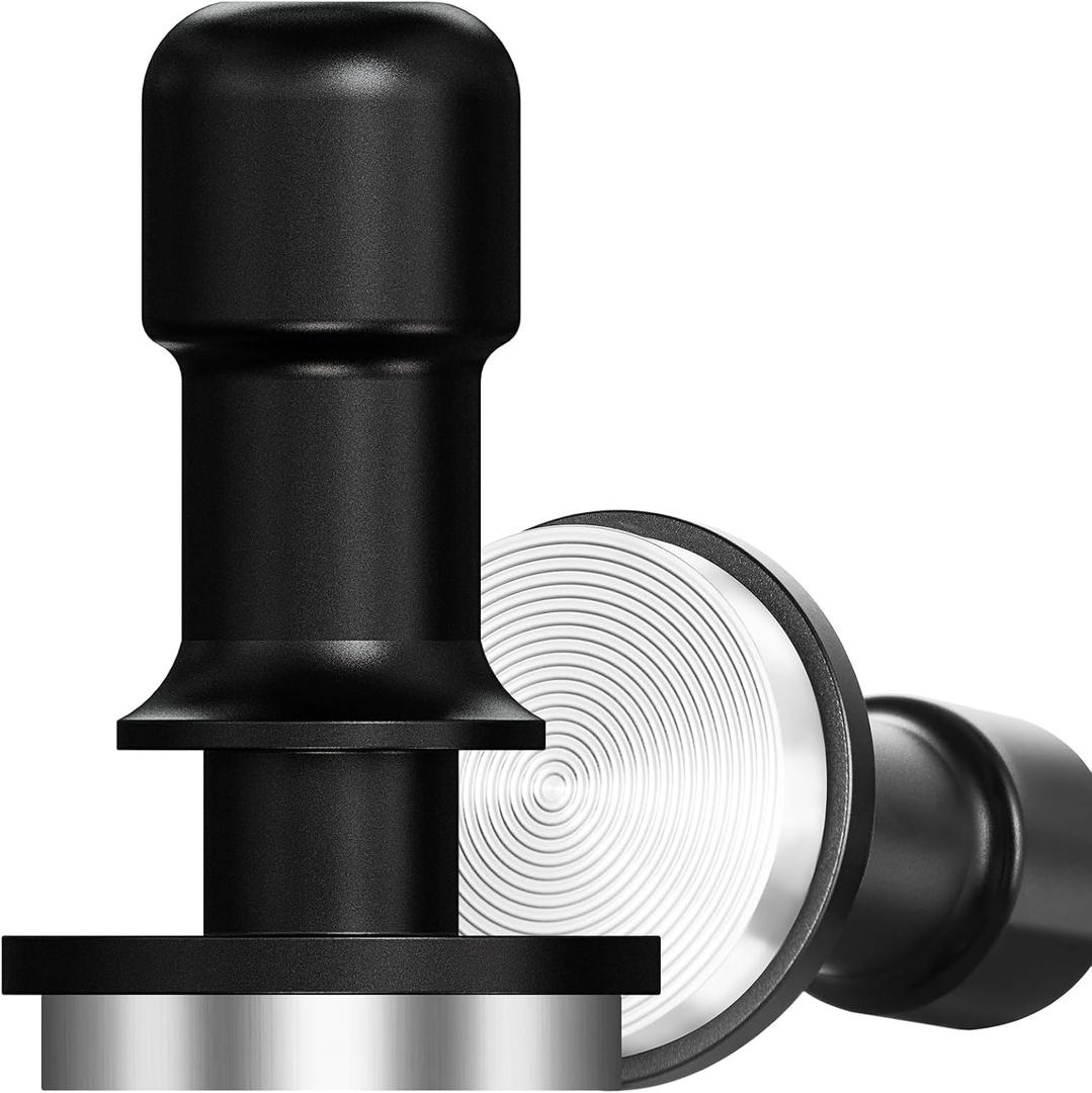 PUSEE 51mm Espresso Tamper - Premium Calibrated Coffee Tamper with Spring Loaded 30lb Pressure, Stainless Steel (Black)