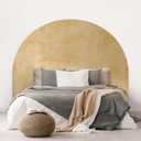 Fuyoooo Watercolor Headboard Arch Wall Decal Boho Huge Murals Peel and Stick Arch Headboard Sticker Large Accent Bed Wall Decal Decor for Bedroom Living Room(Brown,83 x 61 Inch)
