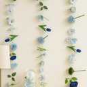 3 Pcs Artificial Flowers Hanging Decorations, 29.5ft Wildflower Daisy Garland Backdrop Ceiling Decoration for Wedding Spring Party Birthday Home Garden(Gradient Blue)