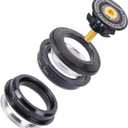 SYCOOVEN Mountain Bike 4444S Headset 44mm 1-1/8" Bike Headset Spacer, Aluminium Alloy Bicycle Headset Kit, Bearing Semi Integrated Straight Tube Fork Internal, (Black)