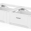 2 Pack Washer Dryer Pedestals with Drawer - 28" Laundry Pedestal for Washer and Dryer Stand, Steel Washing Machine Stand Raiser, 14.3 Inches Height Elevation White