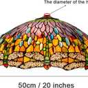 20-Inch Tiffany Style Dragonfly Lamp Shade Replacement Only, Stained Glass Lampshade Retro Handmade Lampshades Accessories Fit for Table lamp Pendant Lights Floor Lamps,A, 20 inches x 9.4 inches