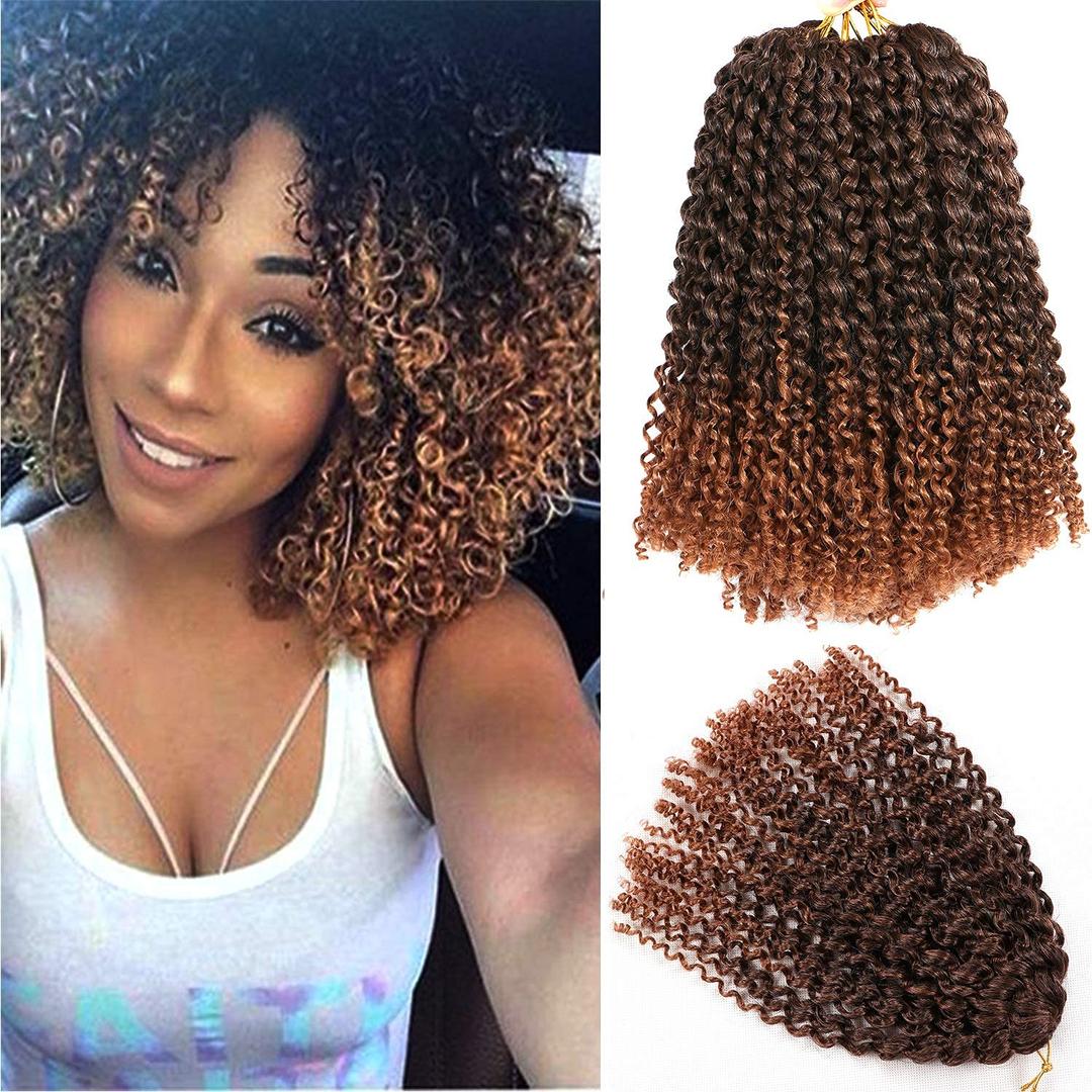 12 Inch Short Passion Twist Crochet Hair 8 BundlesMarlybob Crochet Hair Kinky Curly Crochet Hair for BlackWomen Hair for Kids (8Bundles12 Inch,1B/30#)
