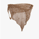 Women's Net Hollow Out Crochet Triangle Bikini Swimsuit Cover Up Wrap Scarf Sarong Adorned with Shells or Sequins