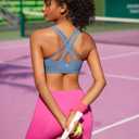 RUNNING GIRL Sports Bra for Women High Support, Criss-Cross Back Padded Strappy Sports Bras Yoga Bra with Removable Cups (S)