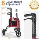 3 Wheel Walkers for Seniors, Narrow Foldable Wheeled Rollator Walker, Lightweight Three Wheels Rolling Walker, 350lbs Capacity, Height Adjustable Rollator for Elderly, Aluminum Alloy