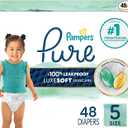 Pampers Pure Protection Baby Diapers, Size 5 (27+ lbs), 48 Count, Up to 100% Leakproof, Premium Plantbased Skin Protection, Hypoallergenic Soft Diapers