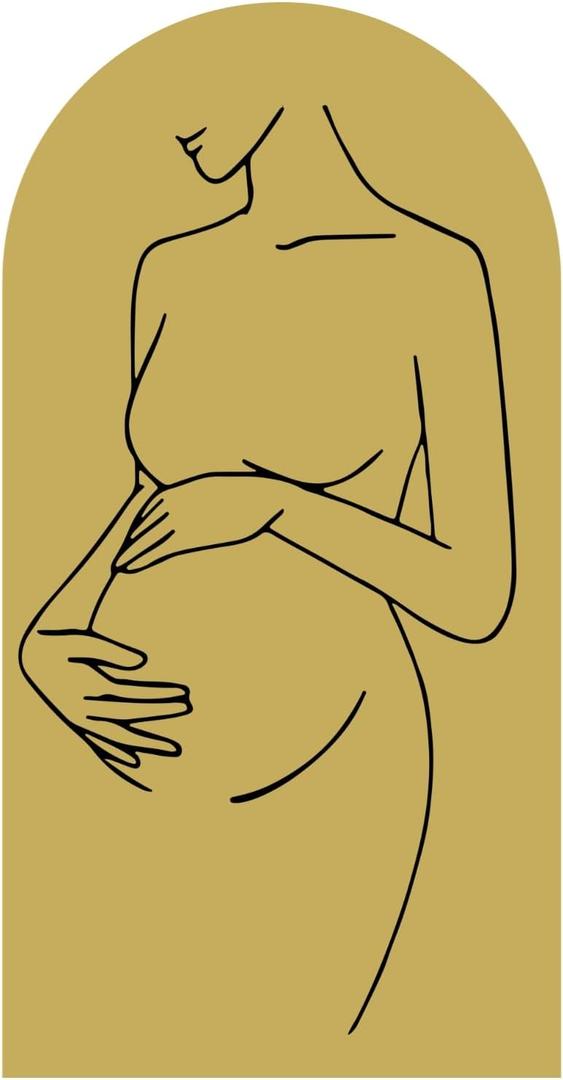 Baby Shower Decal, Pregnant Woman Silhouette Sticker for Arch, Wall, Mirror - Gender Reveal Party Decorations, Party Decor for Baby Shower Pregnant Mom (21W x40 H)