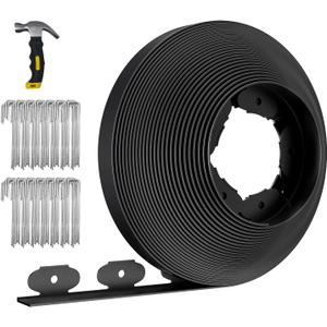 66FT Landscape Edging 2 in Tall with 70 Spikes, Garden Edging Border and 1 Hammer, Plastic Landscape Edging Border Lawn Edging for Landscaping, Flower Beds, Yard
