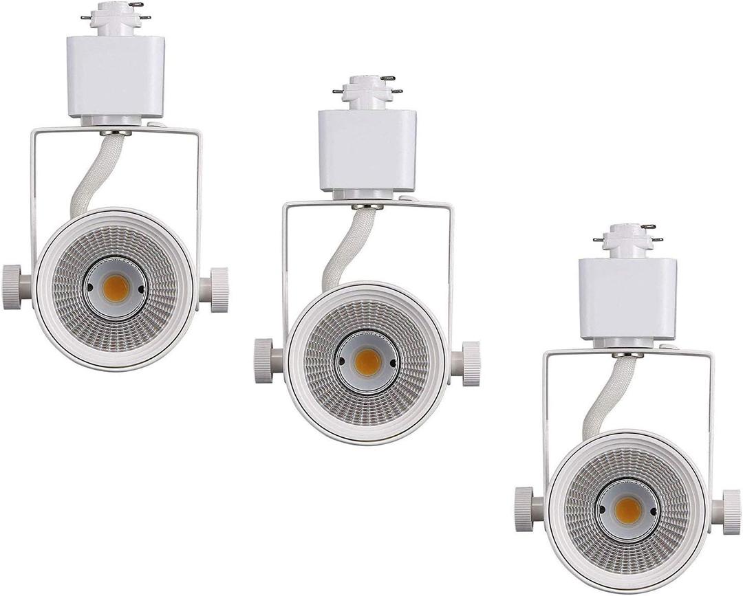 CLOUDY BAY 8W Dimmable LED Track Light Head,CRI90+ Day Light 5000K,Adjustable Tilt Angle Track Lighting Fixture,40 Angle for Accent Retail,White Finish,Halo Type- 3 Pack