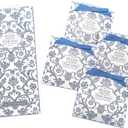 Elodie Essentials 6 Scented Drawer Liners for Closet Shelves - 4 Liners Sachets - for Lingerie Drawers, Cabinets, Closets, Dresser, 4 Wrapped Packets - Royal Damask Print - Fresh Linen