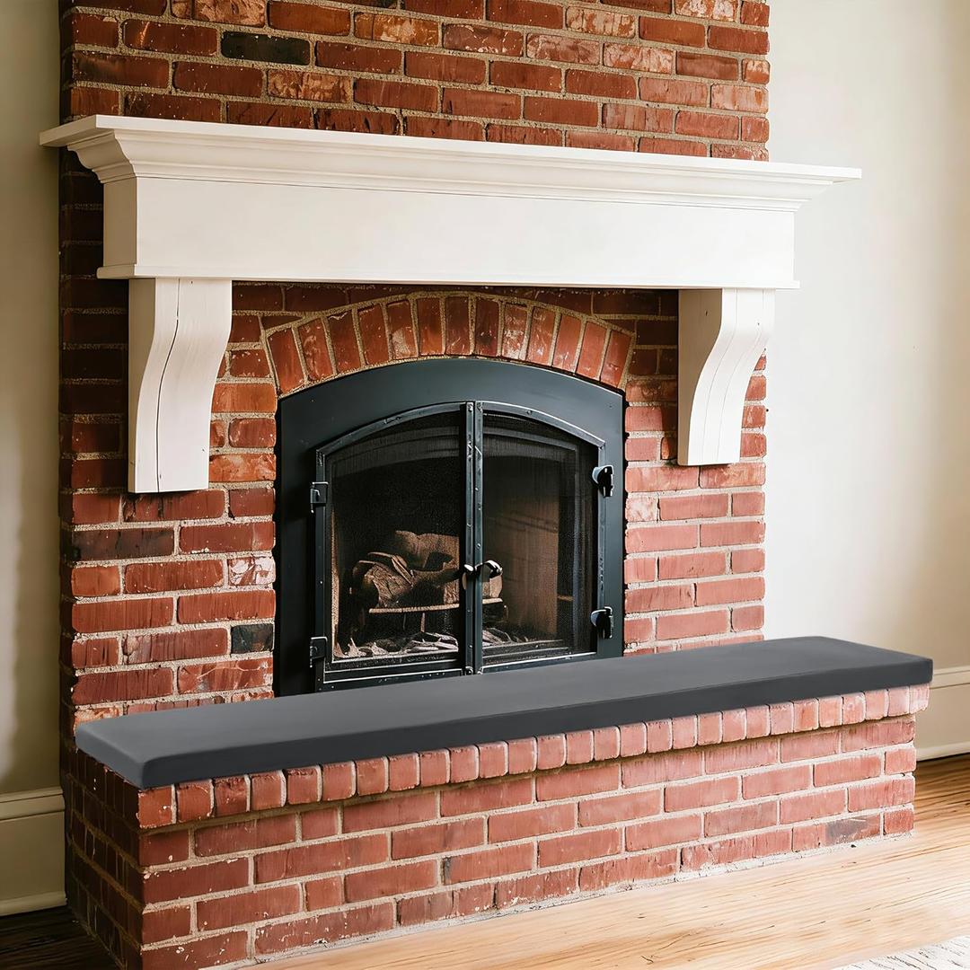 ROYALAY Fireplace Cushions for Hearth Sitting, 2" Thick Fireplace Cover Kid Proof with Anti-Slip Backing, 72"x 16" Hearth Cushion with Removable Cover