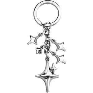 Star Keychain Silver Bag Charms Teen Girl Bag Charms for Handbags Birthday Gifts for Friends Aesthetic Keychain Cute Keychains Aesthetic Accessories