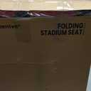 Stadium Seats with Back Support for Bleachers, Folding Bleacher Seat Bleacher Chairs with Back and Cushion, Padded Stadium Chair with Shoulder Strap, 3 Large Mesh Pocket & Carry Handle, Red