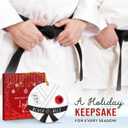 3 x Karate Christmas Ornament 2025 - Karate Black Belt Gifts for Boys, Men, Girls, Jiu Jitsu Ornament, Motivational Jiu Jitsu Gifts for Students, Teachers, Coaches, Ceramic Hanging Decor