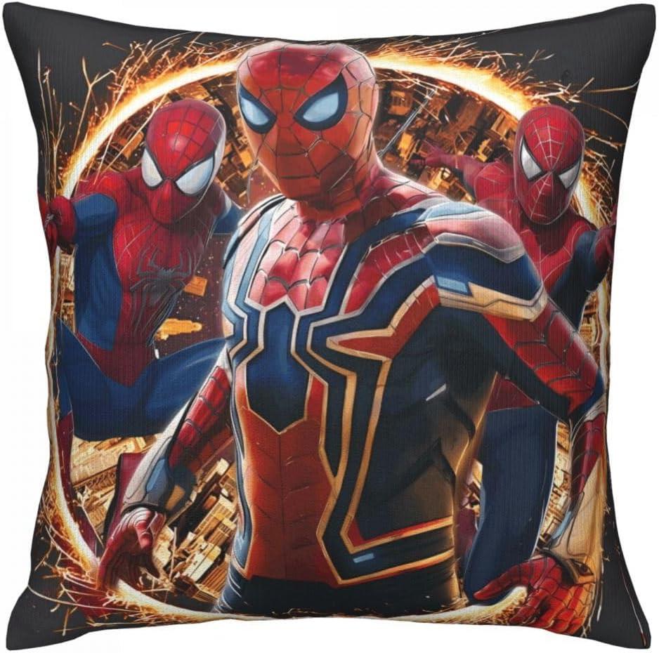 Spider Cartoon Pattern Decorative Pillows, Cute Unique Cartoon Print Throw Pillows, Soft Square Cushion 18x18 Inch for Bedroom Sofa Home Decor