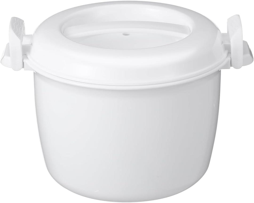 Cabilock Microwave Rice Cooker Small Portable 8.26 Inch Microwavable Rice Steamer with Lid for Cooking Vegetables Noodles at Home Office Dorm