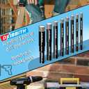 Dry Diamond Drill Bits Set, 5 Pcs Tile Drill Bits for Porcelain, Ceramic, Granite, Marble, Stone, Glass Hard Materials, Round Shank 1/4", 5/16", 3/8", 1/2" Drill Bits, with Storage Case