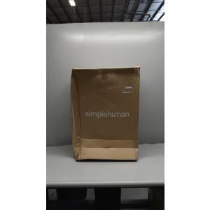 simplehuman 50 Liter / 13 Gallon Semi-Round Kitchen Step Trash Can with Secure Slide Lock, Black Plastic